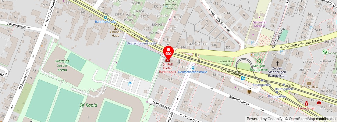 Street map section around the address