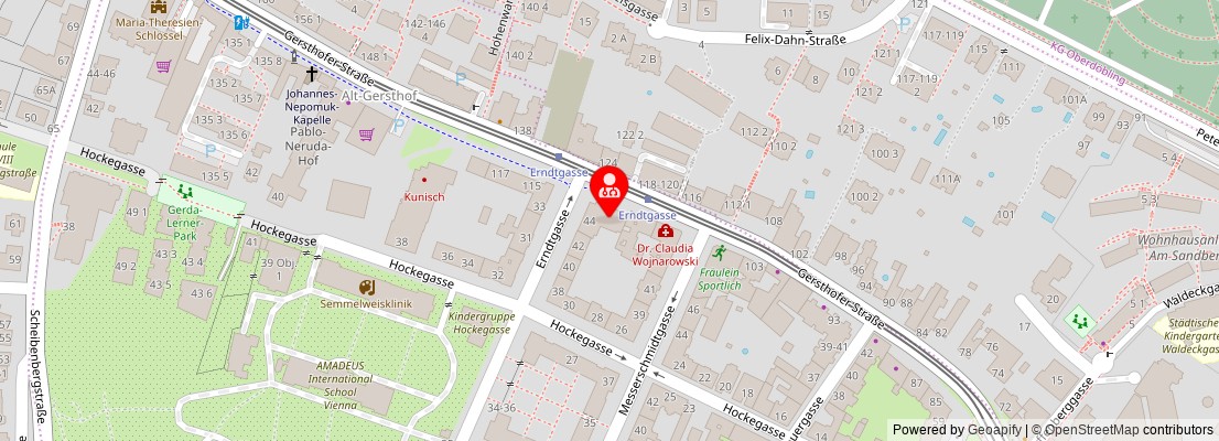 Street map section around the address