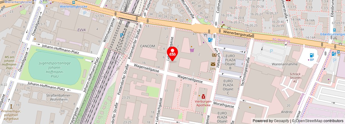 Street map section around the address