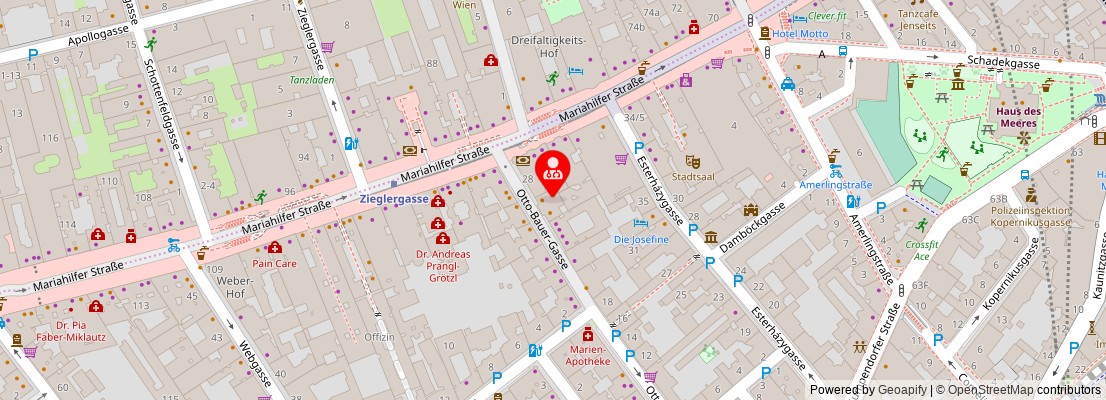 Street map section around the address