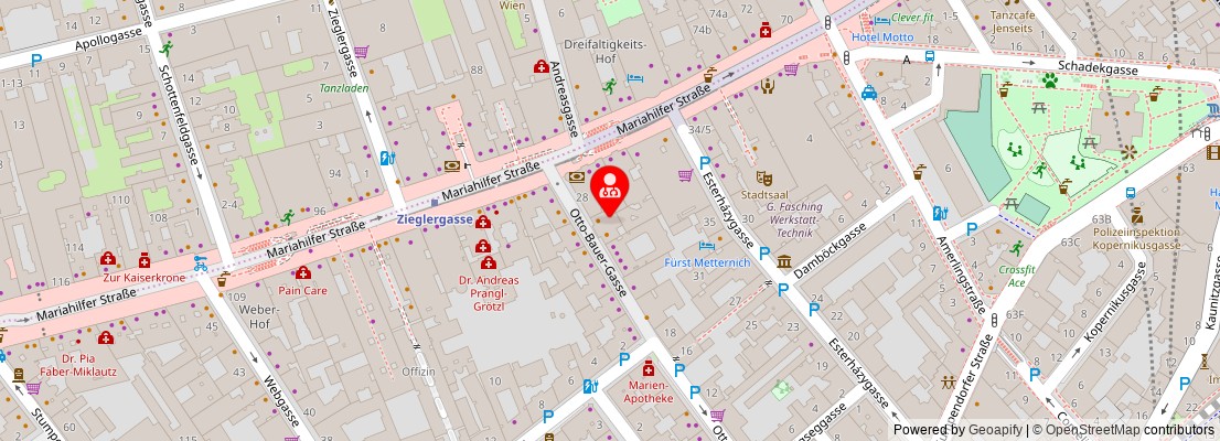 Street map section around the address