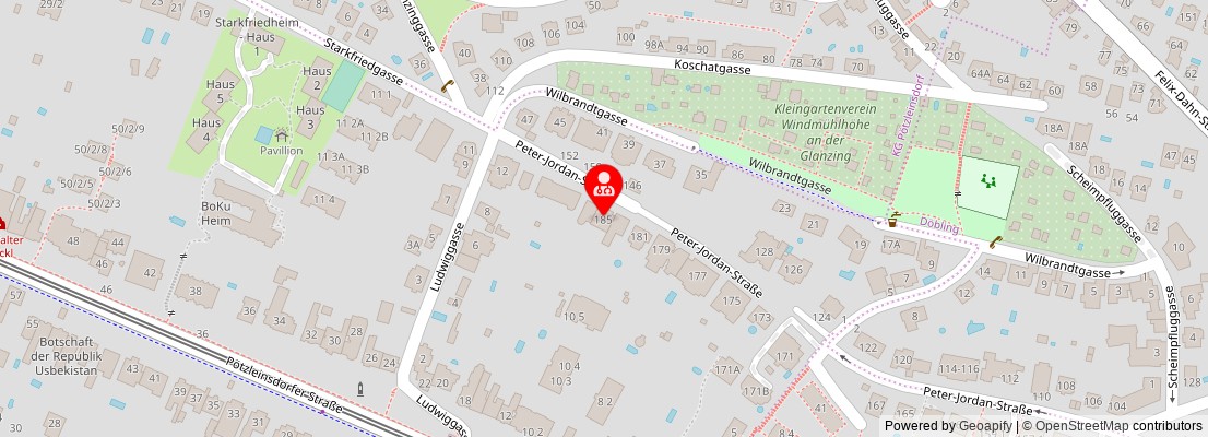 Street map section around the address