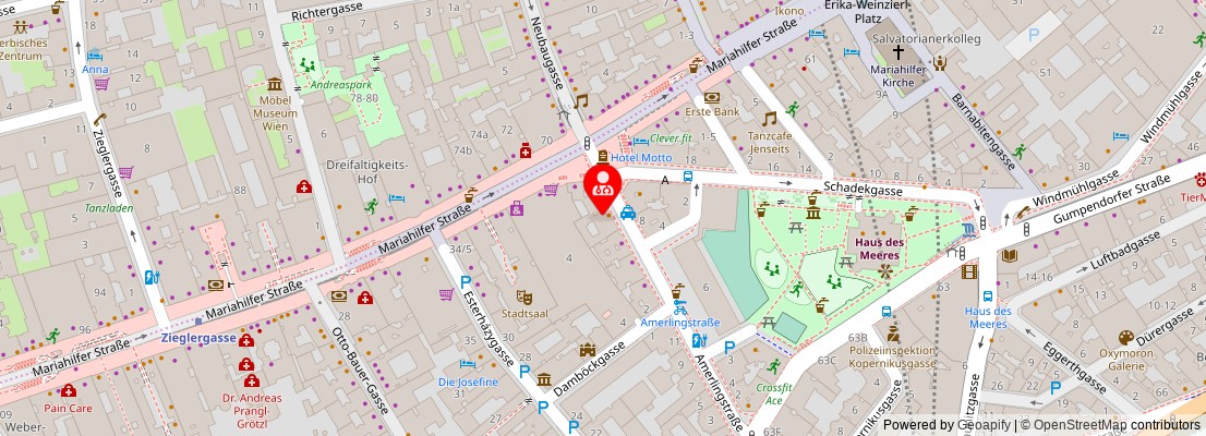 Street map section around the address