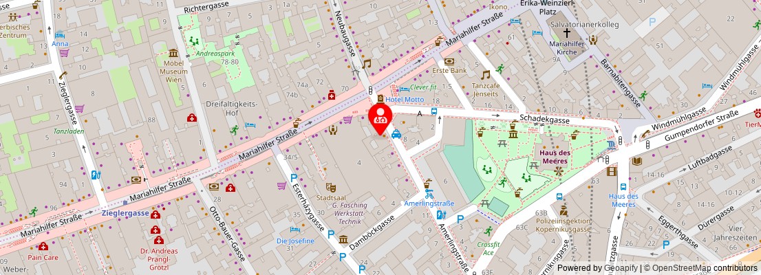 Street map section around the address