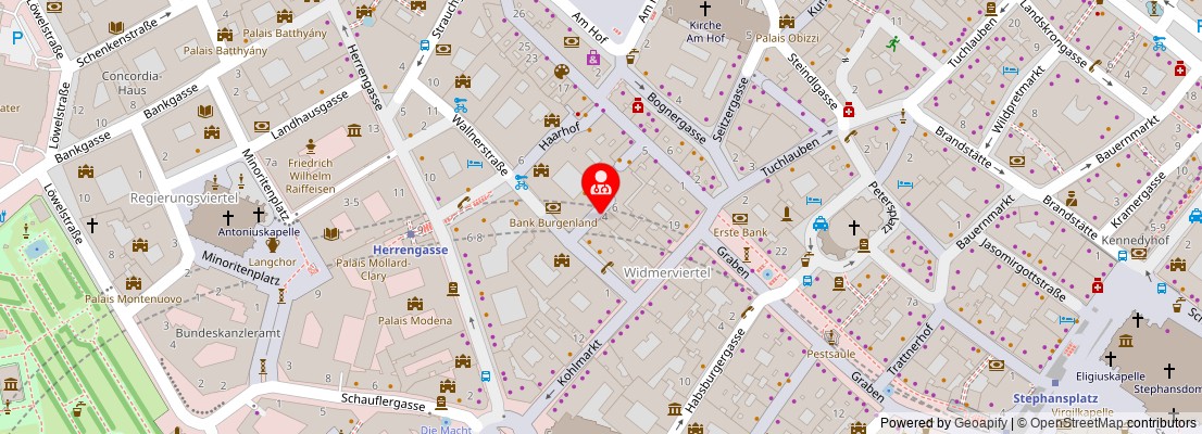 Street map section around the address