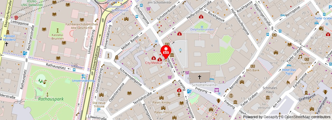 Street map section around the address