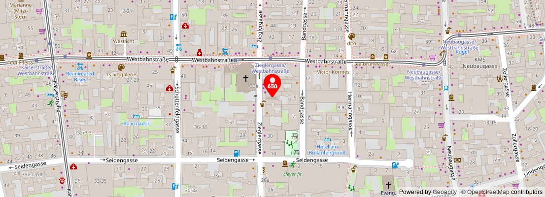 Street map section around the address