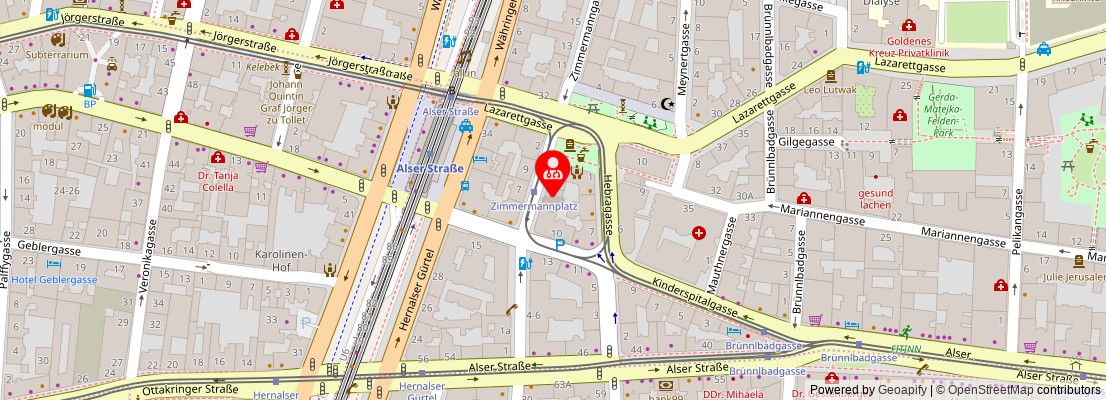 Street map section around the address