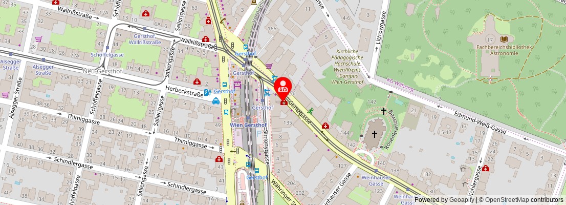 Street map section around the address