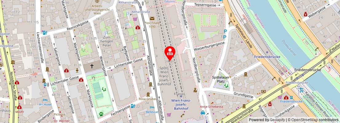 Street map section around the address