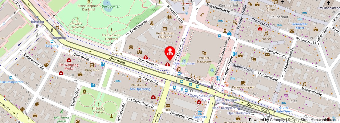 Street map section around the address