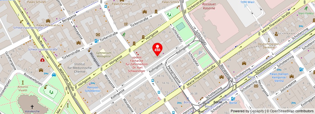 Street map section around the address