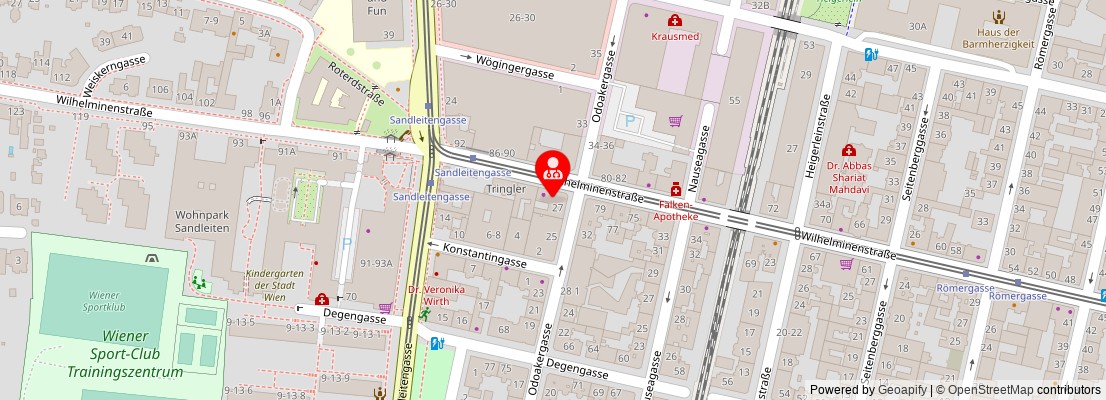 Street map section around the address