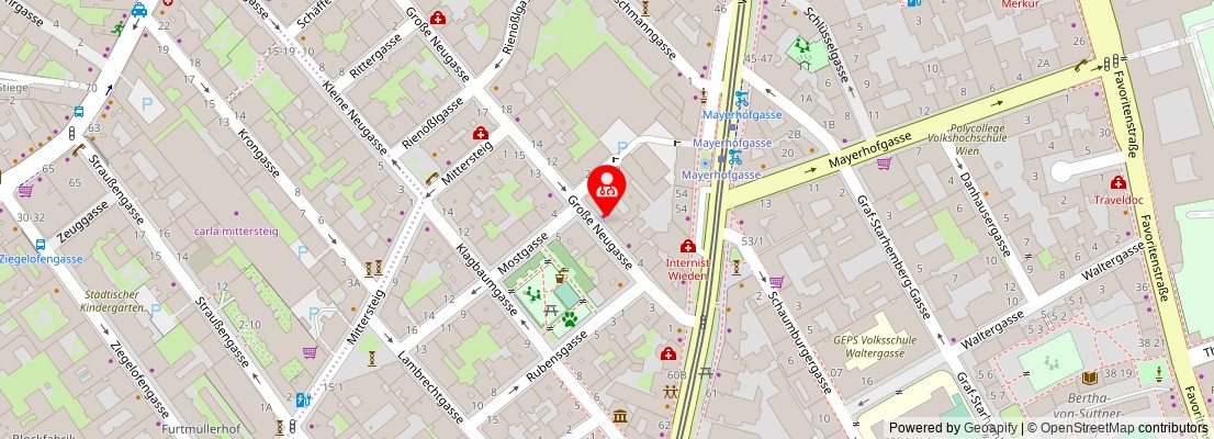 Street map section around the address