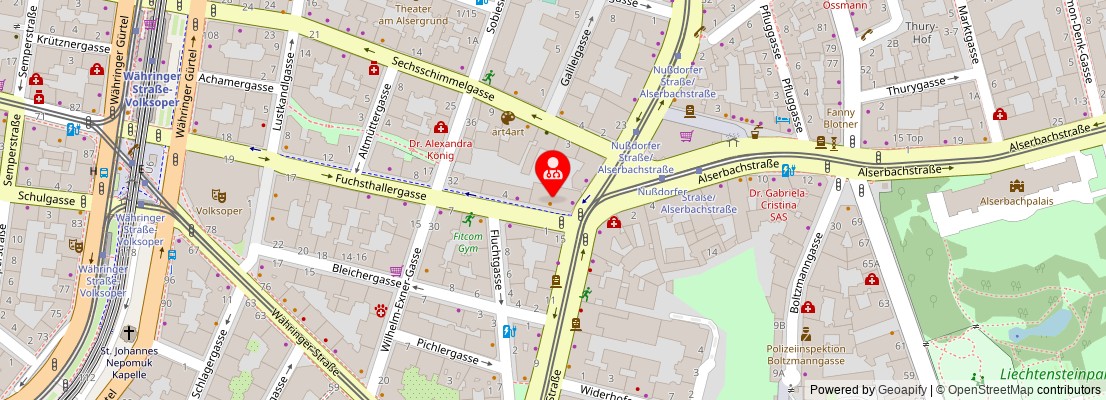 Street map section around the address