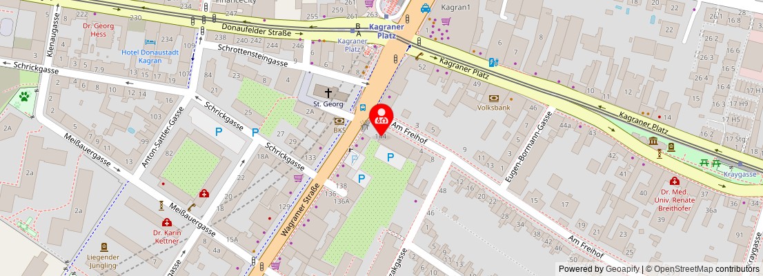Street map section around the address