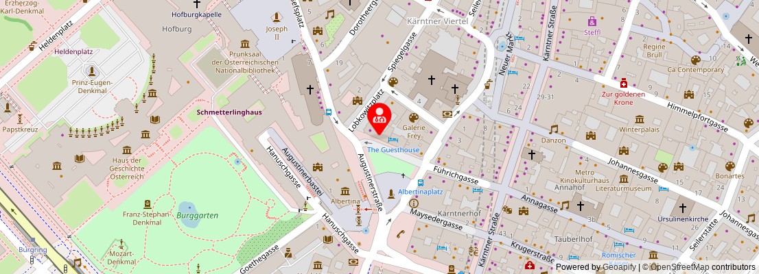 Street map section around the address