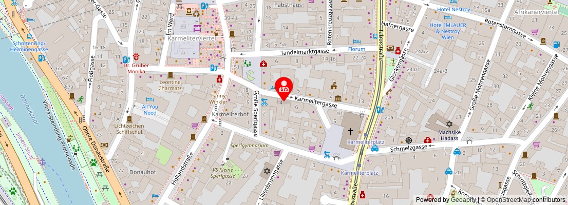 Street map section around the address