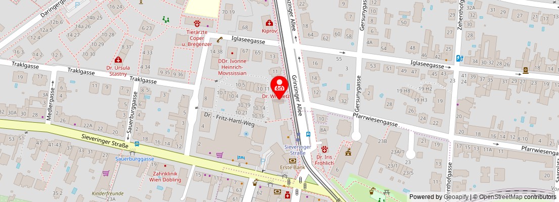 Street map section around the address