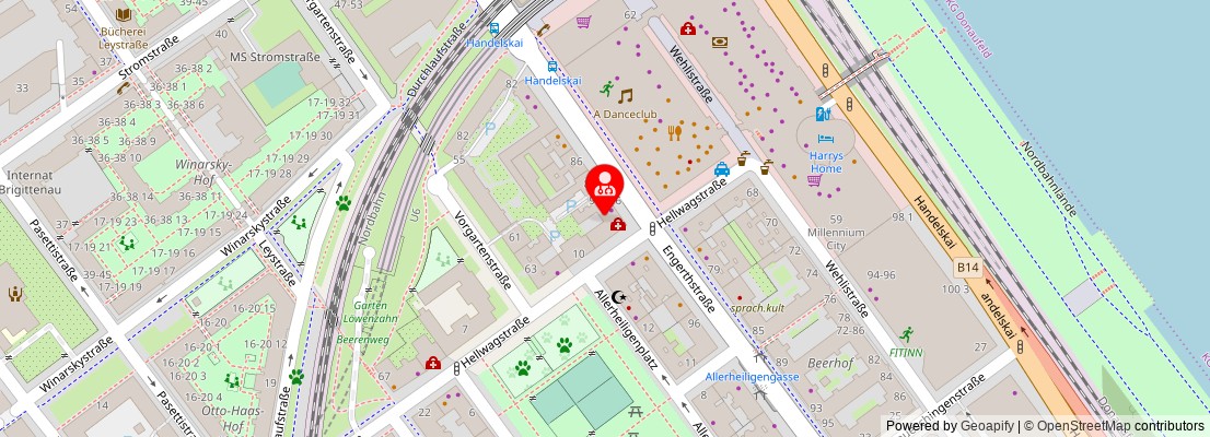 Street map section around the address
