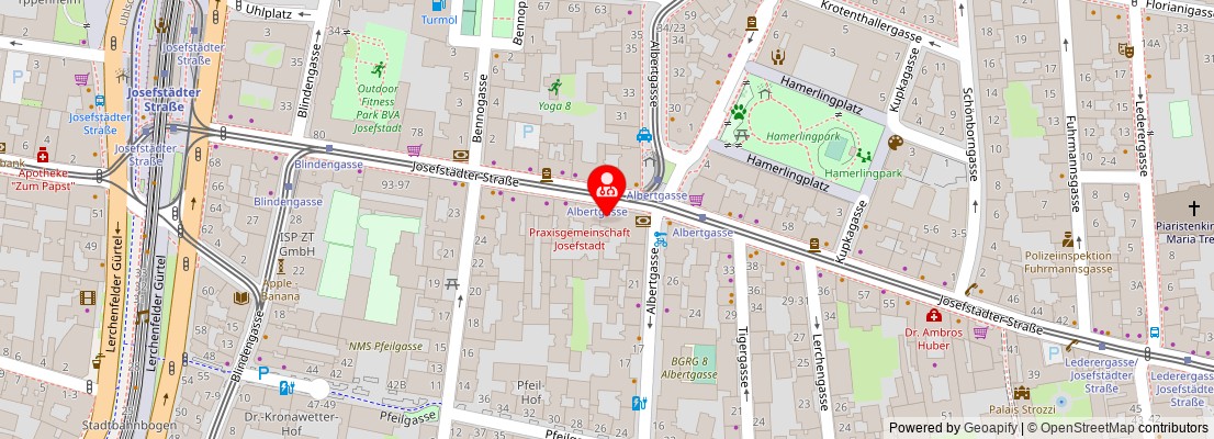 Street map section around the address