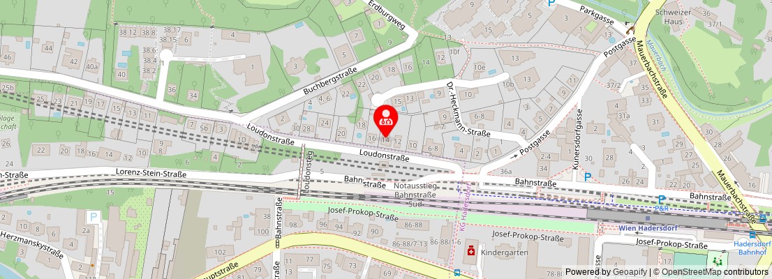 Street map section around the address