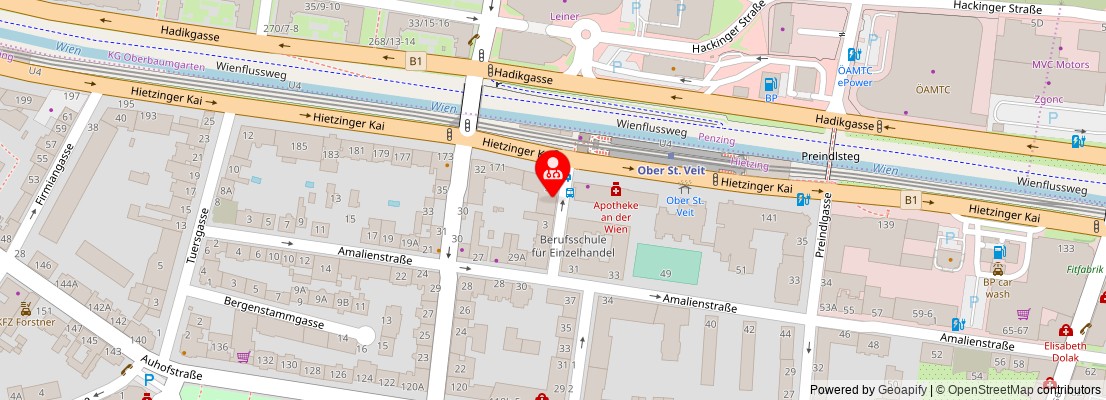 Street map section around the address