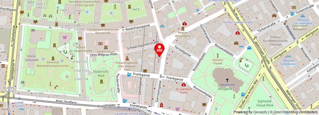 Street map section around the address