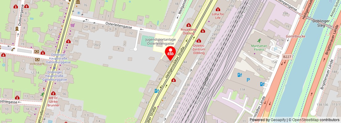 Street map section around the address