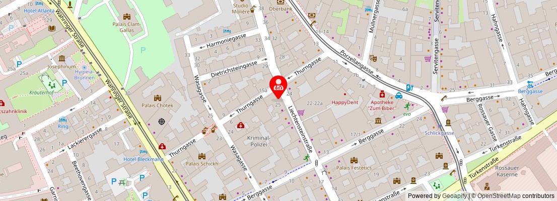 Street map section around the address