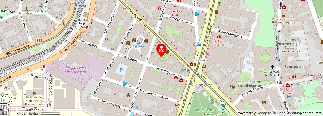 Street map section around the address