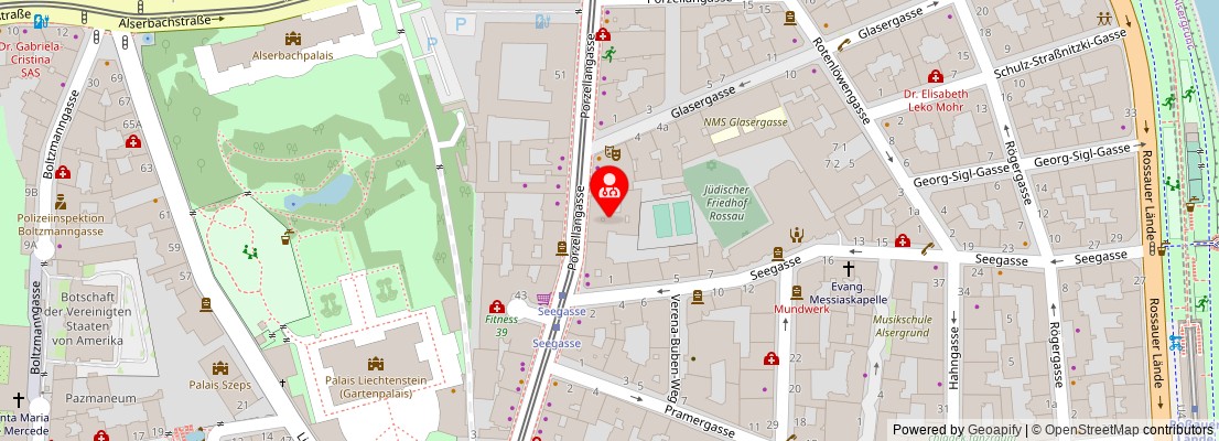 Street map section around the address