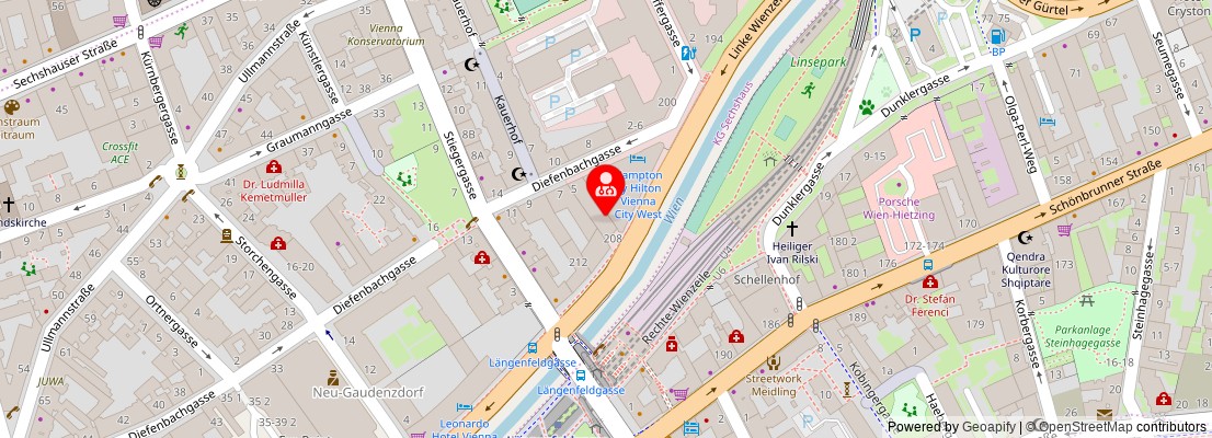 Street map section around the address