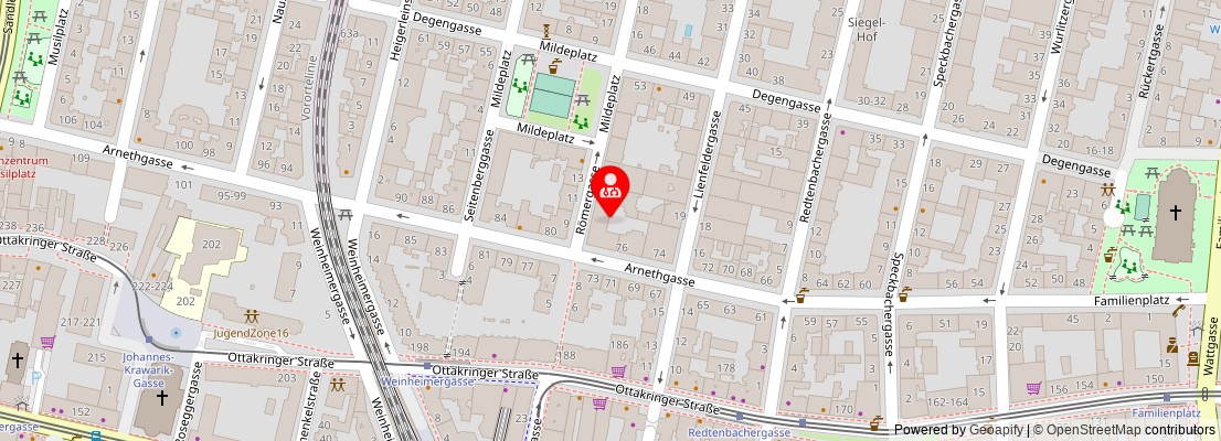 Street map section around the address