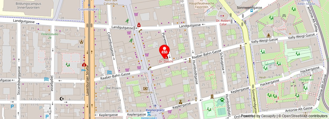 Street map section around the address