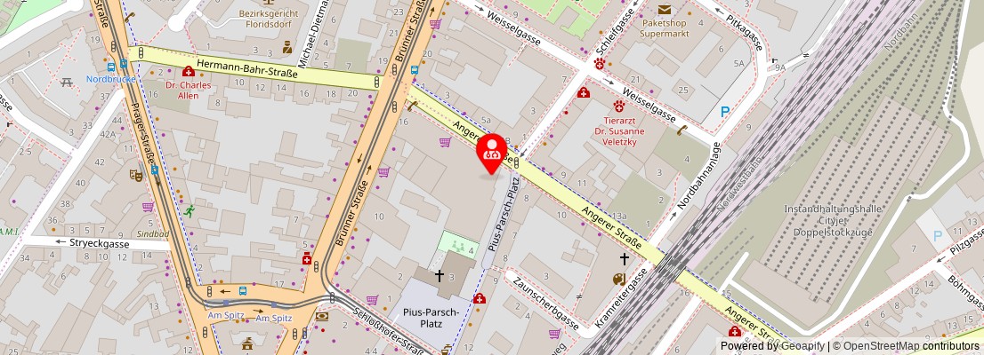 Street map section around the address