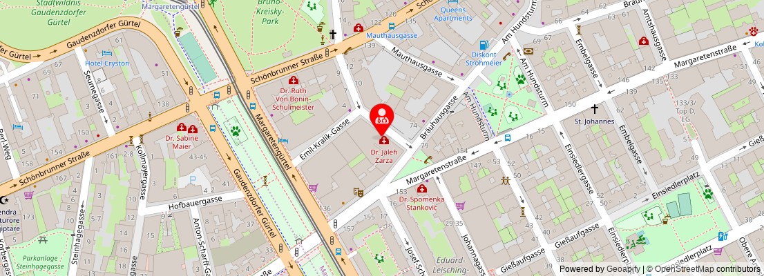 Street map section around the address