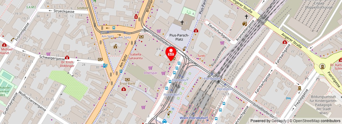 Street map section around the address