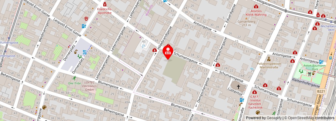 Street map section around the address