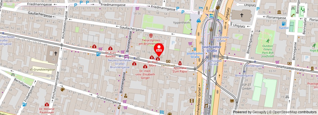 Street map section around the address