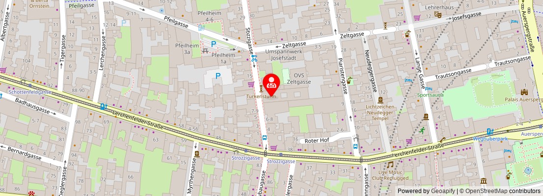 Street map section around the address