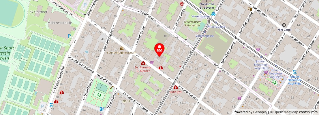 Street map section around the address