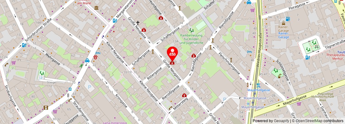 Street map section around the address