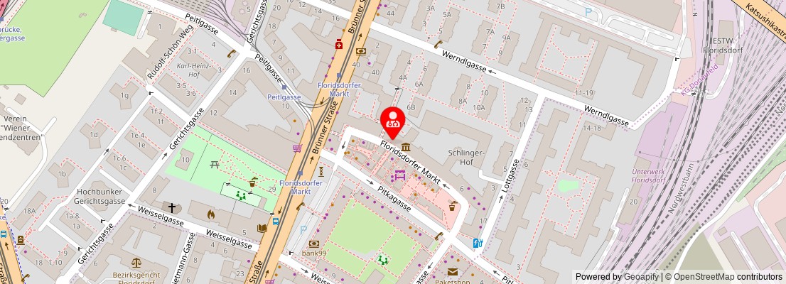 Street map section around the address