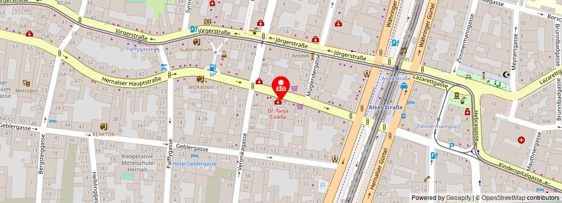 Street map section around the address