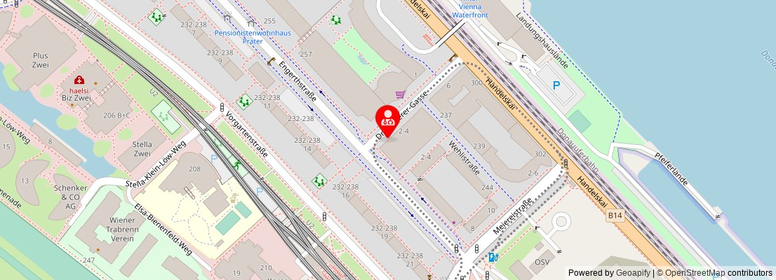 Street map section around the address