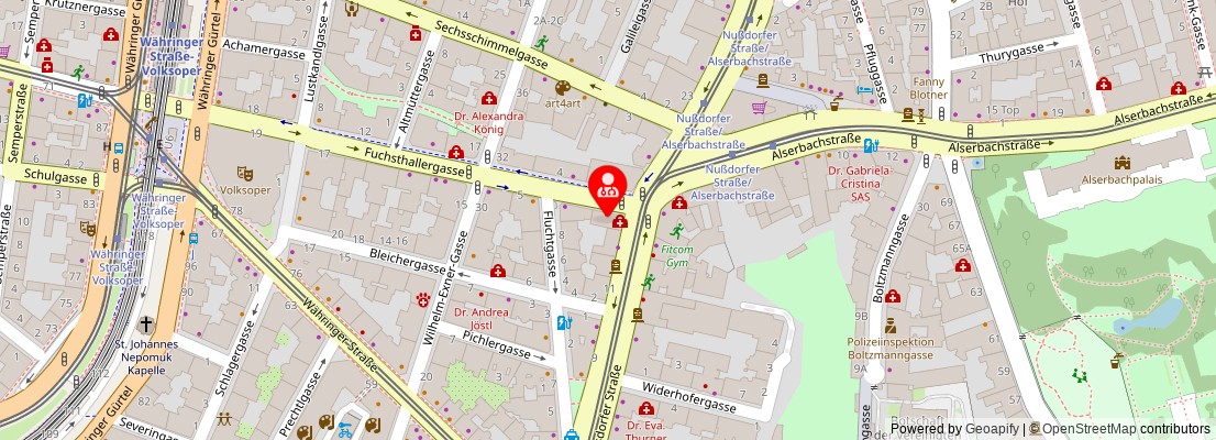 Street map section around the address