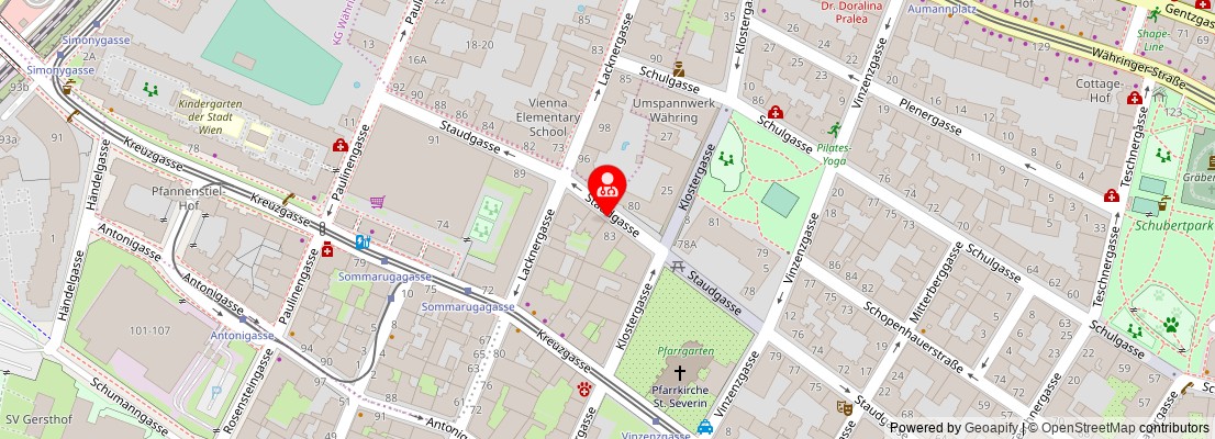 Street map section around the address