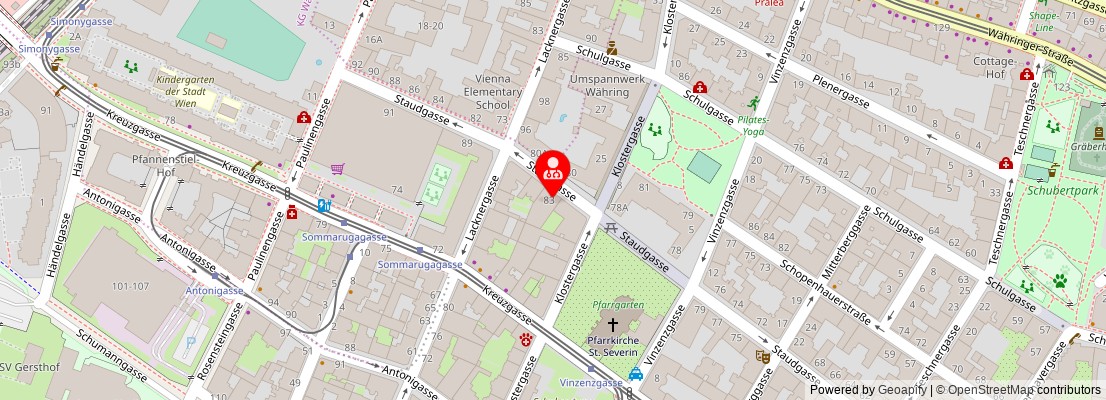 Street map section around the address