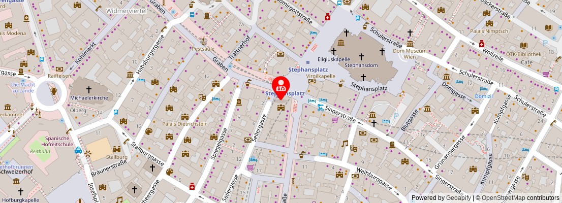 Street map section around the address